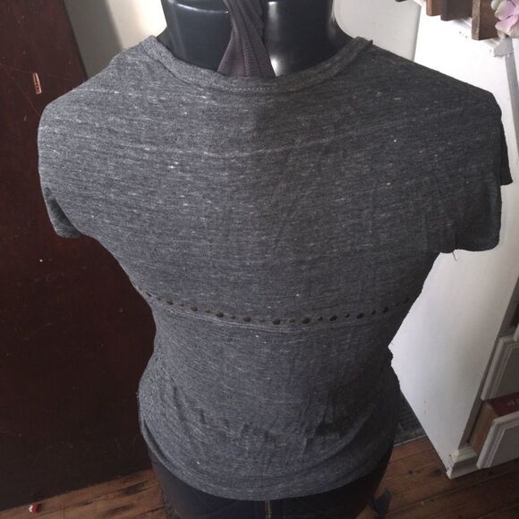 Lucky Brand XS Olive brass studded short sleeve top - Picture 2 of 3